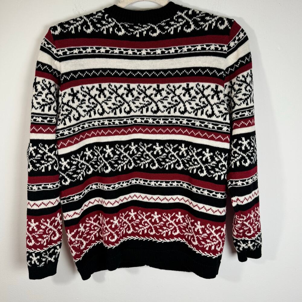 VTG CHEROKEE Fair Isle CardiganSweater Women’s Knit Button Front Holiday Large - Picture 3 of 7